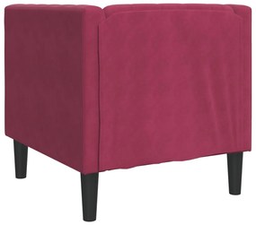 Sofá chesterfield veludo vermelho tinto