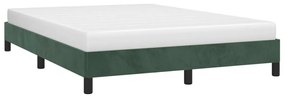 Estrutura de cama sem colchão 140x200 cm veludo verde-escuro
