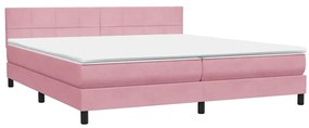 Cama com molas/colchão rosa 180x220 cm veludo