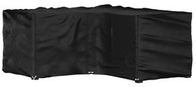 vidaXL Capa em forma de L p/ mobília de jardim 12 ilhós 185x185x90 cm