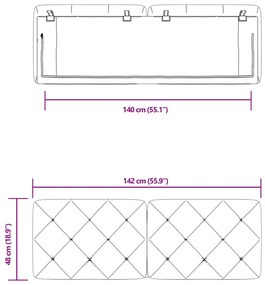 Almofadão de cabeceira 140 cm veludo verde-escuro