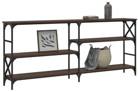 Mesa consola 180x29x76,5 cm derivados madeira carvalho castanho