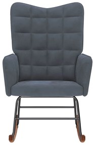 Cadeira de baloiço veludo cinzento-escuro