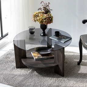 Mesa de Centro Mahal – Antracite/Dark Brown – 75x40x75 cm