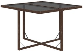 9 pcs conjunto jantar p/ jardim c/ almofadões vime PE castanho