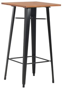 vidaXL Mesa de bar 60x60x108 cm pinho maciço e aço preto