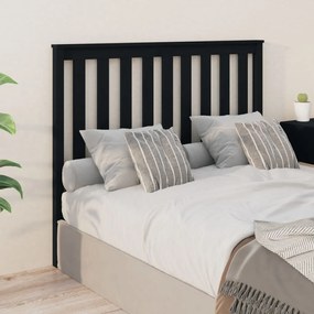 Cabeceira de cama 126x6x101 cm pinho maciço preto