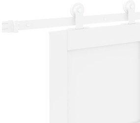Porta Deslizante com Conjunto de Engrenagem Branca 78x202 cm Madeira M