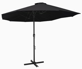 vidaXL Guarda-sol de exterior c/ poste alumínio 460x270 cm preto