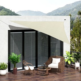 Outsunny Vela de Sombra Triangular 3x3x3 m Toldo Vela de HDPE com Prot