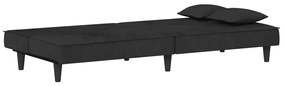 Sofá-cama veludo preto