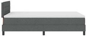 Cama Box Spring com Colchão e LED Cinza Escuro 120x200 cm Tecido