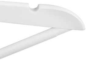 Conjunto de 50 cabides de madeira 44,5 x 23 cm branco + prateado