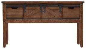 Mesa consola madeira de abeto maciça 131x35,5x75 cm castanho
