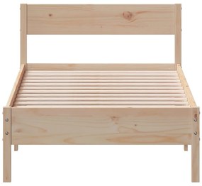 Estrutura de cama com cabeceira 90x190 cm pinho maciço