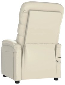 Poltrona de massagens elétrica couro artificial cor creme