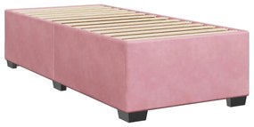 Cama com molas/colchão 90x190 cm veludo rosa