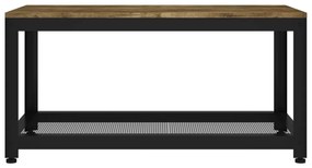 Mesa de centro 90x45x45 cm MDF e ferro castanho-escuro e preto