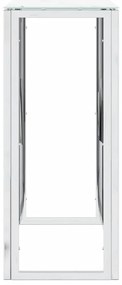 Mesa consola 70x30x70 cm aço inoxidável e vidro prateado