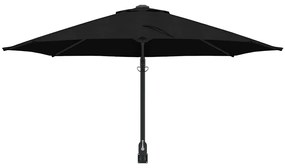 Parasol de Jardim Montado na Parede Preto 250 cm