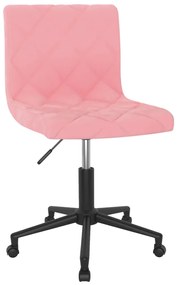 vidaXL Cadeira de jantar giratória veludo rosa