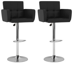 vidaXL Bancos de bar 2 pcs couro artificial preto