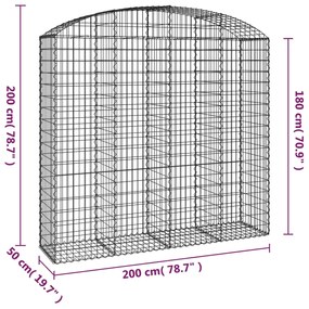 Cesto gabião arqueado 200x50x180/200 cm ferro galvanizado