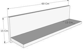 Prateleira de Parede Shelf – Pinho Atlântico e Preto – 60 cm x 15 cm x