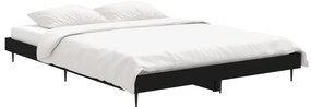 Estrutura de cama 135x190 cm derivados de madeira preto