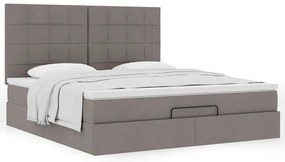 Estrutura de cama otomana com colchão tecido cinzento 160x200cm