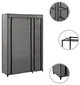 Roupeiros dobráveis 2 pcs 110x45x175 cm tecido cinzento