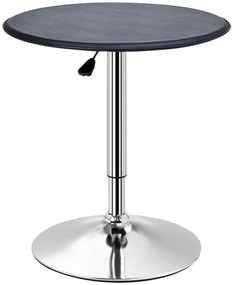 HOMCOM Mesa de Bar com Altura Ajustável Giratória 360° com Base Redonda Mesa Alta Moderna para Cozinha Ø63x67-93 cm Preto