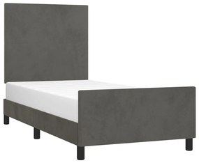 Estrutura de cama sem colchão 80x200 cm veludo cinzento-escuro