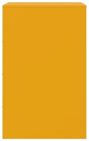 Mesas de cabeceira 2 pcs 34,5x39x62 cm aço amarelo mostarda