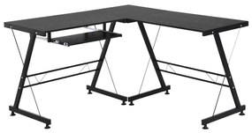 HOMCOM Secretária para Escritório Mesa de Computador 2 em 1 Secretária em Forma de L 130x130x73,5cm e Secretária Reta 210x50x73,5cm Preto