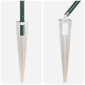 Postes de Cerca vidaXL com Ponta 52 pcs Ø32 mm 60 cm Aço Galvanizado