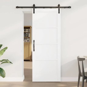 vidaXL Porta Deslizante Branco 78 x 202 cm Madeira de Pinheiro Sólida