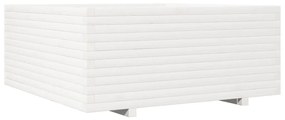 Vaso/floreira de jardim 110x110x49,5 cm pinho maciço branco