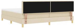 Cama Box Spring com Colchão Creme 200x200 cm Tecido