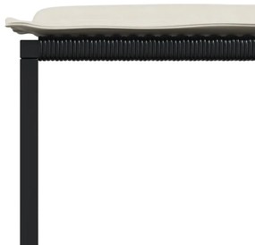 11 pcs conjunto de jantar p/ jardim c/ almofadões vime PE preto