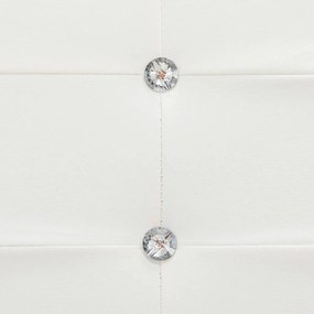 Cama com colchão 160x200 cm couro artificial branco