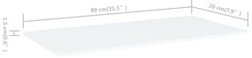 Prateleiras para estante 4 pcs 80x20x1,5cm contraplacado branco