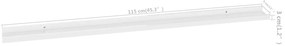Prateleiras de parede 2 pcs 115x9x3 cm branco brilhante