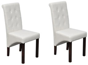 Cadeiras de jantar 2 pcs couro artificial branco