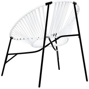 Cadeiras de jardim 3 pcs vime preto e branco