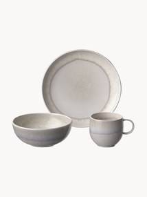 Conjunto de pequeno-almoço em porcelana Perlmutt Sand, 2 pessoas (6 uni.)