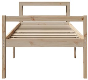 Cama para idosos com cabeceira 90x200 cm pinho maciço