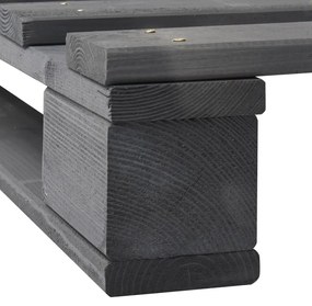 Estrutura de cama em paletes pinho maciço 90x200 cm cinzento