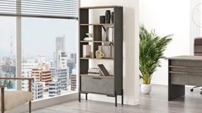 Estante VS4 – Castanho, Cinzento e Antracite – 75,5x160,8x44,5 cm