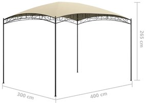Gazebo 3x4x2,65 m 180 g/m² creme